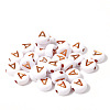 100Pcs Plating Opaque White Acrylic Beads FIND-PW0024-36A-1