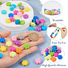 48Pcs 12 Colors Flower Food Grade Eco-Friendly Silicone Beads SIL-TA0001-50-5