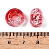 Two Tone Transparent Crackle Acrylic European Beads TACR-P009-B01-06-3