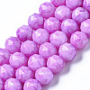 Opaque Baking Painted Glass Beads Strands EGLA-N006-004-3