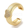 Rack Plating Brass Pave Clear Cubic Zirconia OPen Cuff Rings RJEW-M172-12G-1