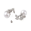 Brass with Resin Imitation Pearl Stud Earrings EJEW-B046-04P-2