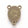 Tibetan Style Alloy Cabochon Connector Settings X-TIBE-T006-8x10-AB-FF-3