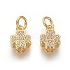 Brass Micro Pave Cubic Zirconia Charms ZIRC-J021-11-RS-2