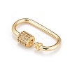 Brass Micro Pave Clear Cubic Zirconia Screw Carabiner Lock Charms X-ZIRC-T010-10G-3