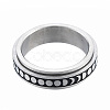 201 Stainless Steel Moon Phase Rotating Finger Ring RJEW-N043-29-2