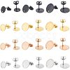 Unicraftale 48Pcs 12 Style Ion Plating(IP) 304 Stainless Steel Stud Earring Findings STAS-UN0039-36-1