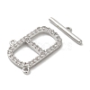 Brass Micro Pave Clear Cubic Zirconia Toggle Clasps KK-N254-74P-2