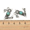 Synthetic Turquoise & Alloy Pendants PALLOY-H146-01AS-Z-2