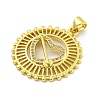 Rack Plating Brass Micro Pave Clear Cubic Zirconia Pendant KK-B091-34G-2