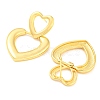 Rack Plating Brass Hollow Heart Dangle Stud Earrings EJEW-A028-04G-2