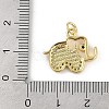 Rack Plating Brass Micro Pave Clear Cubic Zirconia Pendants KK-U032-25G-02-3