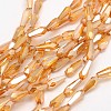 Faceted Rainbow Plated Teardrop Electroplated Glass Beads Strands EGLA-F104-05A-1