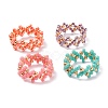 4Pcs 4 Colors Glass Seed Beads Braided Finger Rings Set for Women RJEW-JR00419-1