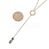 Natural & Synthetic Mixed Gemstone Rondelle Lariat Necklaces NJEW-JN04640-3