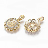 Brass Micro Pave Clear Cubic Zirconia Peg Bails Pendants KK-T062-11G-NF-2