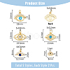 DICOSMETIC 10Pcs 5 Style Eye Brass Micro Pave Cubic Zirconia Charms KK-DC0003-49-2