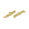 Rack Plating Brass Micro Pave Clear Cubic Zirconia Connector Charms KK-C007-37G-P-3