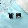 Hypoallergenic Bioceramics Zirconia Ceramic Butterfly Stud Earrings EJEW-C065-01D-2