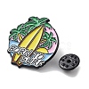 Summer Vacation Series Surfboard with Coconut Tree Alloy Enamel Pin Brooch JEWB-C029-09A-3