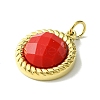 Ion Plating(IP) Real 14K Gold Plated 304 Stainless Steel with Glass Pendant FIND-Z028-32G-3