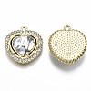 Rack Plating Alloy Crystal Rhinestone Pendants PALLOY-S132-217B-RS-2