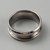 304 Stainless Steel Grooved Finger Ring Settings RJEW-WH0010-08C-P-2