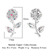 3Pcs Brass Micro Pave Cubic Zirconia Pendants ZIRC-OY001-55P-2