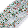 Opaque Baking Painted Glass Beads Strands GLAA-L024-B-28-1
