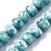 Opaque Baking Painted Glass Beads Strands EGLA-N006-009B-A16-1