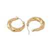 Twist 201 Stainless Steel Half Hoop Earrings for Women EJEW-G385-21G-2