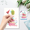 8 Sheets 8 Styles Birthday Cake PVC Waterproof Wall Stickers DIY-WH0345-082-3