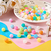 Pandahall 72Pcs 12 Colors Luminous Round Food Grade Silicone Beads SIL-TA0001-38-15