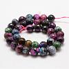 Faceted Natural Fire Crackle Agate Beads Strands G-F447-10mm-A07-2