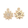 Brass Micro Pave Clear Cubic Zirconia Charms X-KK-A156-20LG-2