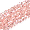 Transparent Electroplate Glass Beads Strands GLAA-F029-2mm-C15-1