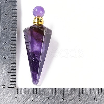 Natural Amethyst Faceted Cone Openable Perfume Bottle Big Pendants G-L524-18G-10-1