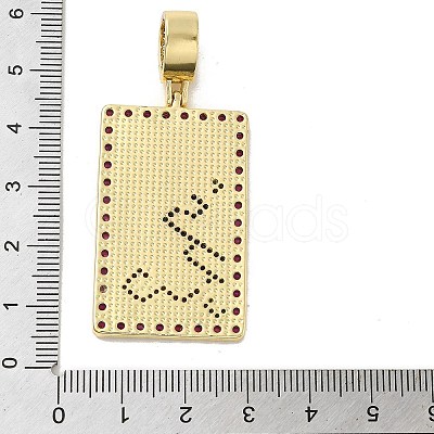 Brass Micro Pave Cubic Zirconia Pendants with Enamel KK-H458-04G-03-1