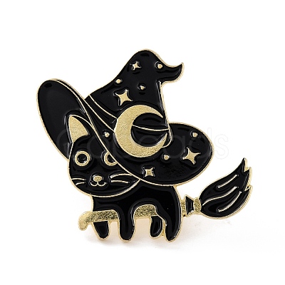 Witch Cat Enamel Pin JEWB-C011-08-1