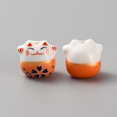 Handmade Porcelain Beads PORC-WH0006-02E-1