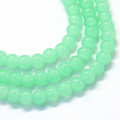 Baking Painted Imitation Jade Glass Round Bead Strands X-DGLA-Q021-10mm-22-1