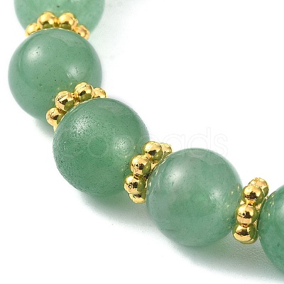 Natural Green Aventurine Round Beaded Bracelets BJEW-JB09846-01-1