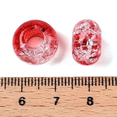 Two Tone Transparent Crackle Acrylic European Beads TACR-P009-B01-06-1