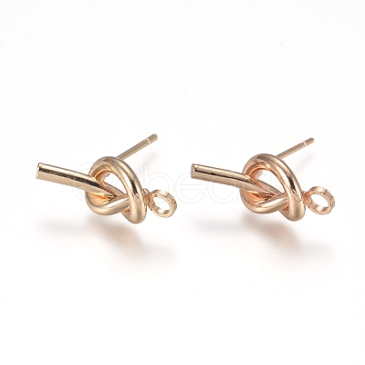 Rack Plating Brass Stud Earring Findings KK-L198-006LG-1