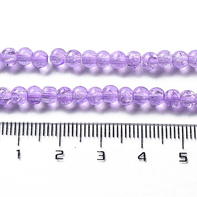 Spray Painted Crackle Glass Beads Strands CCG-Q002-4mm-04-1