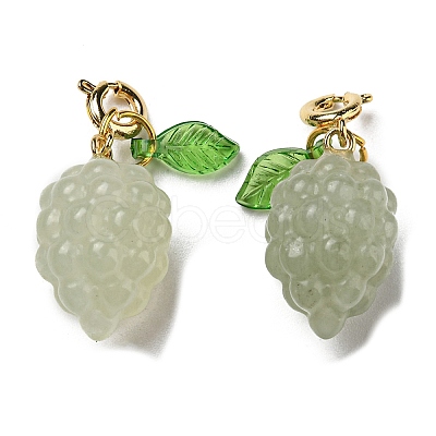 Natural Xiuyan Jade Grapes Pendant Decorations X-G-R489-08G-1