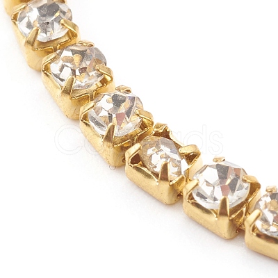 Brass Rhinestone Strass Chain Bracelets BJEW-JB06002-1