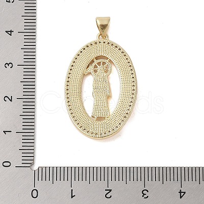 Brass Micro Pave Clear Cubic Zirconia Pendants KK-I712-28G-1