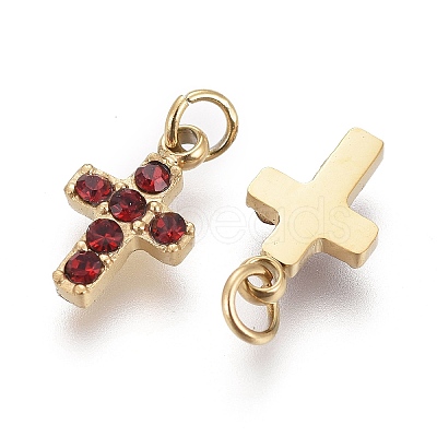 316 Surgical Stainless Steel Tiny Cross Charms X-STAS-F256-023C-G-1