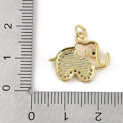 Rack Plating Brass Micro Pave Clear Cubic Zirconia Pendants KK-U032-25G-02-1